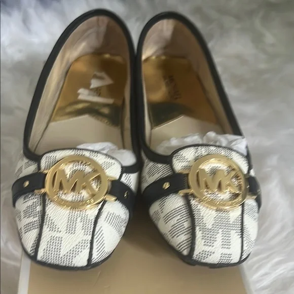 Michael Kors Shoes Michael Kors White And Blue Loafers With